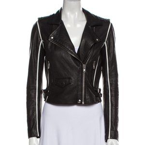 IRO Ashville Lamb Leather motorcycle Biker crop Jacket  US6 FR38